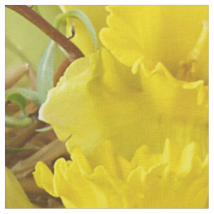 Tecido flor amarela e ovos de Páscoa
