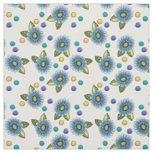 Tecido Flor Azul Escuro