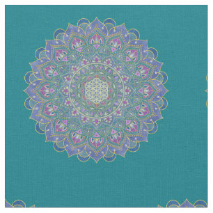 Tecido Flor Da Vida - Estilo De Mandala Índia 1