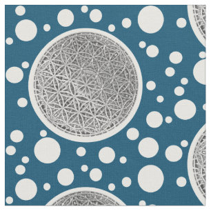 Tecido FLOR DA VIDA - Prata Medal