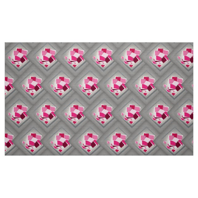 Tecido flor de abstrato fuchsia (Fat Quarter)