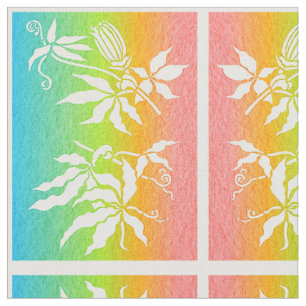 Tecido Flor de Maracujá Arco-íris