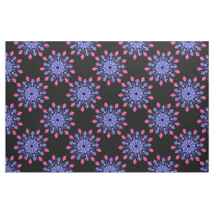Tecido Flor de néon azul e vermelha