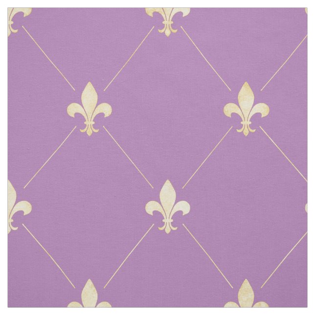 Tecido Flor Dourada pálida de Lis (grande escala) Lilac (Modelo)