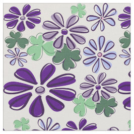 Tecido Flor e Vestuário Roxos e Verdes