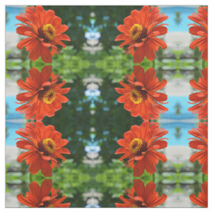 Tecido Flor floral de laranja clássico elegante
