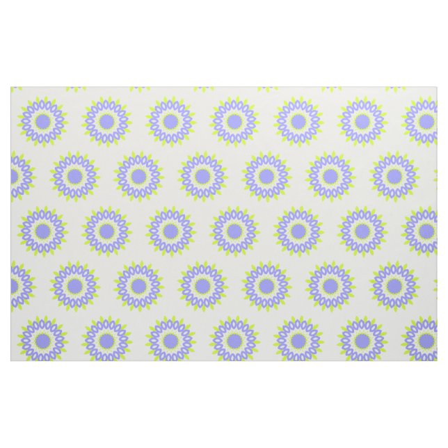 Tecido Flor Geométrica Verde e Roxa (Fat Quarter)
