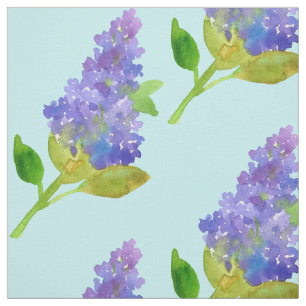 Tecido Flor Lilar Roxo Azul Aquarela
