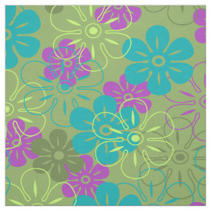 Tecido Flor Rain Havaiano Retro Floral
