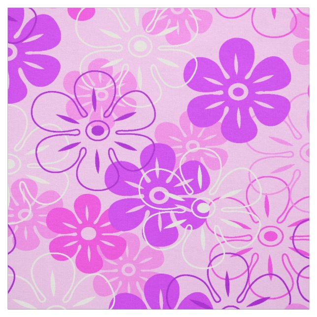 Tecido Flor Rain Havaiano Retro Floral (Modelo)