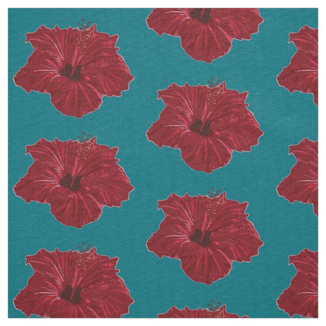 Tecido Flor Red Hibiscus (Modelo)