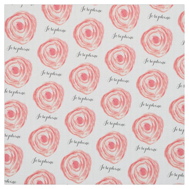 Tecido Flor Rosa Cor de Água Personalizada (Modelo)