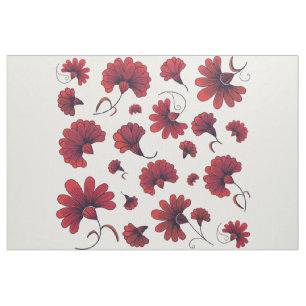 Tecido Flor vermelha do teste padrão do vetor do cravo