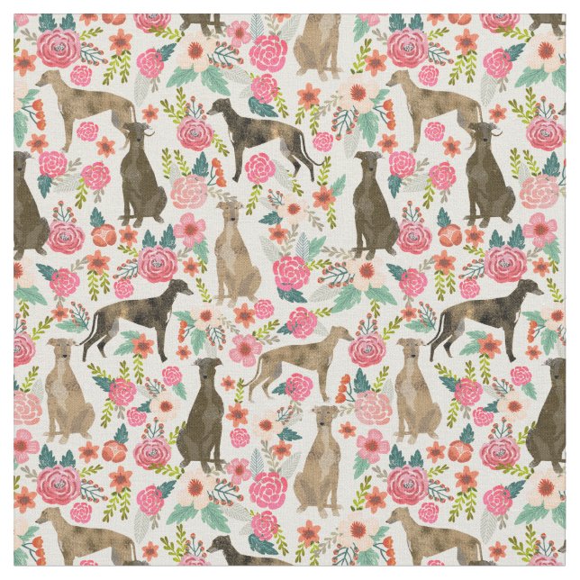 Tecido florais de galgos florais de vinagre creme (Detalhe)