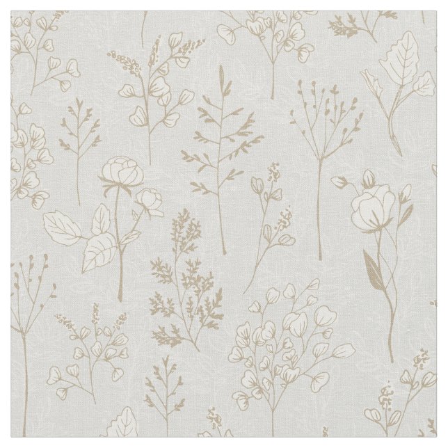 Tecido Florais em camadas em prata e Dourado (Detalhe)