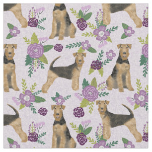 Tecido florais roxos da Airedale