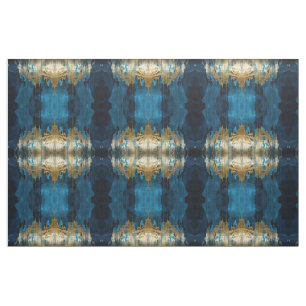 Tecido Floral Azul Padrão Sem Costura Boho Moderno