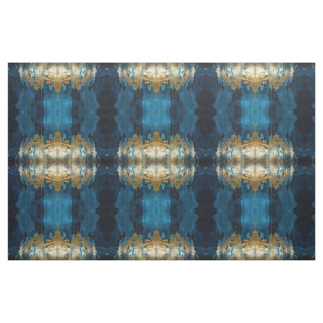 Tecido Floral Azul Padrão Sem Costura Boho Moderno (Fat Quarter)