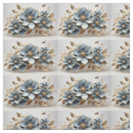 Tecido Floral Azul Padrão Sem Costura Para Costura