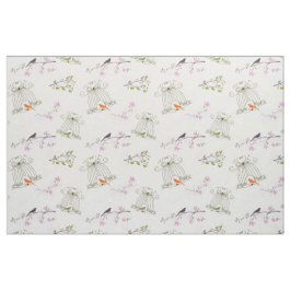 Tecido Floral Bird Cage