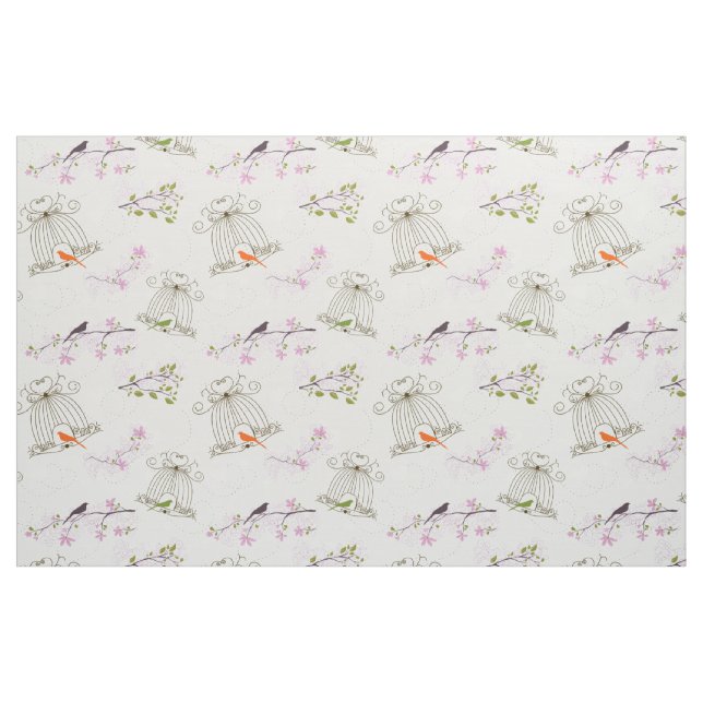Tecido Floral Bird Cage (Jarda)