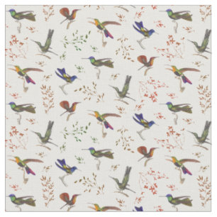 Tecido Floral bonito de Pequeno Hummingbird