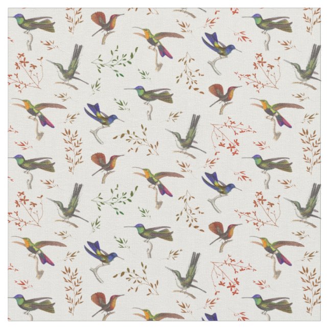 Tecido Floral bonito de Pequeno Hummingbird (Detalhe)