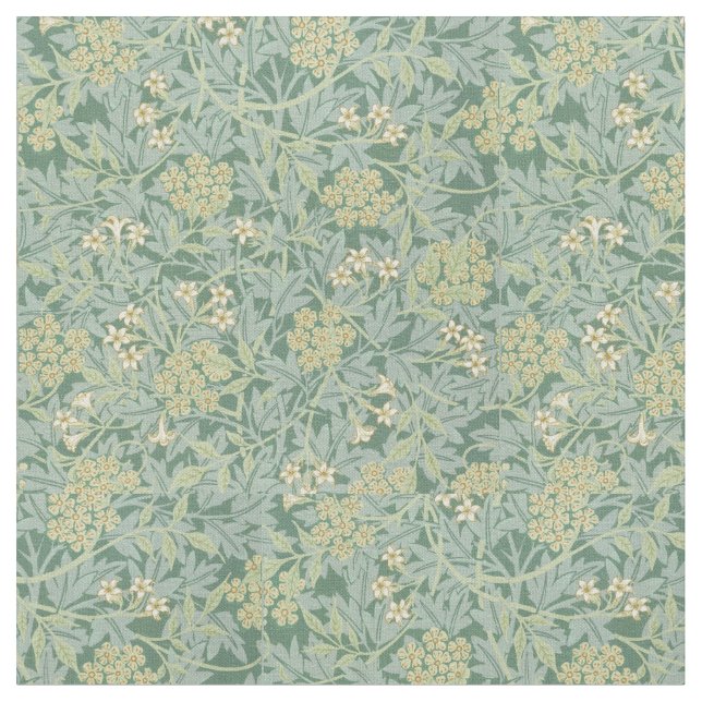 Tecido Floral Botânica Vintage Teal e Verde (Detalhe)