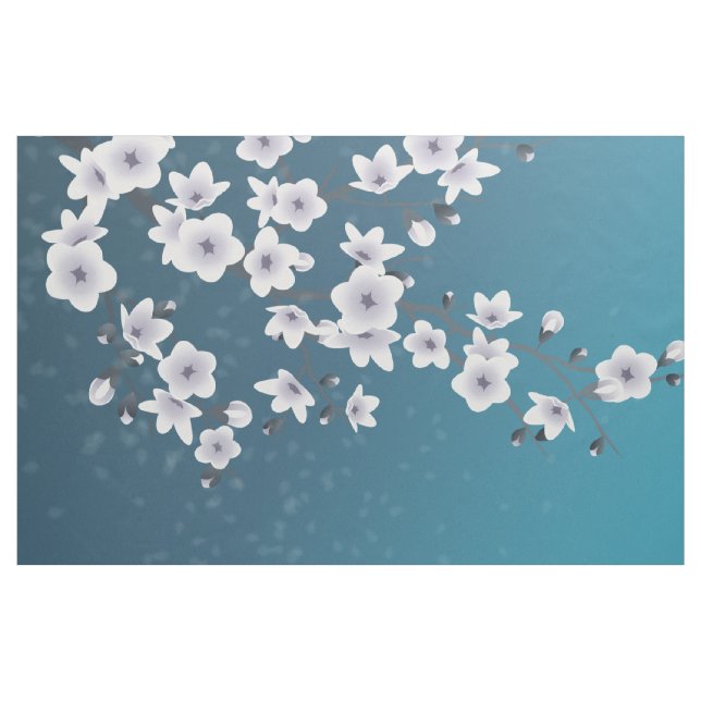 Tecido Floral Cherry Blossoms Dusty Mauve Dark Blue (Jarda)