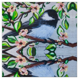 Tecido Floral Chickadee