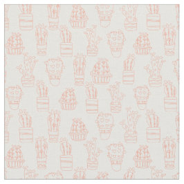 Tecido floral com flores do cacto