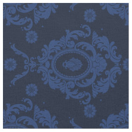 Tecido floral da cor damasco do vintage azul