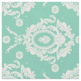 Tecido floral da cor damasco do vintage verde da