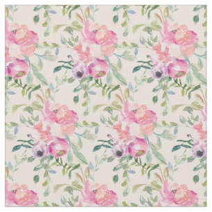 Tecido Floral de Aquarela