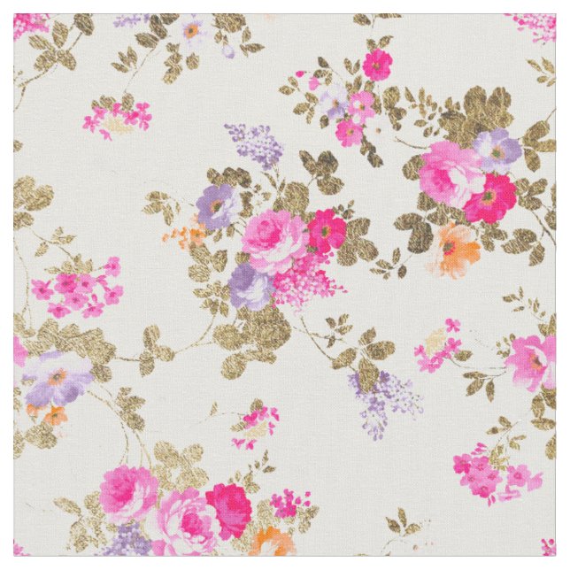 Tecido Floral de bolos, cor-de-rosa, brilhante (Detalhe)
