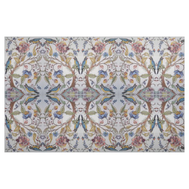Tecido Floral de Cor Suave do Design Jacobean (Fat Quarter)