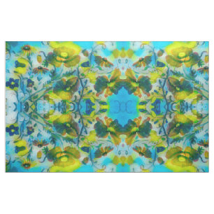Tecido Floral de Feixe Amarelo