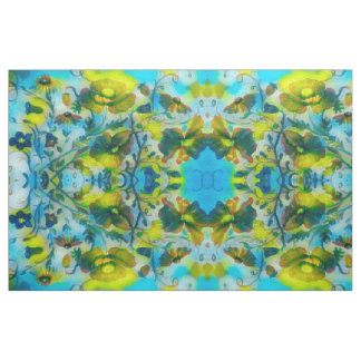 Tecido Floral de Feixe Amarelo