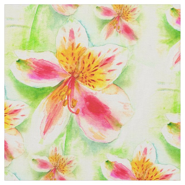 Tecido floral de lily botânica do Peru (Detalhe)