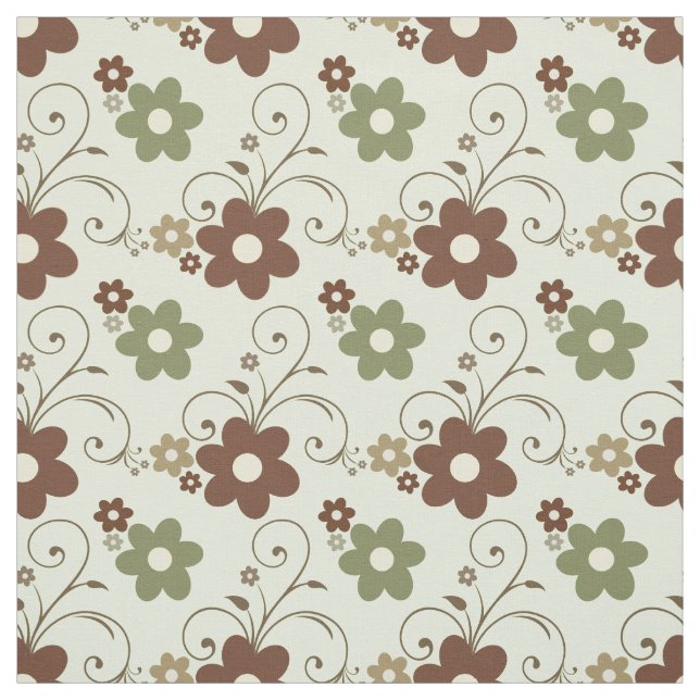 Tecido Floral Diversão Retro Verde (Modelo)