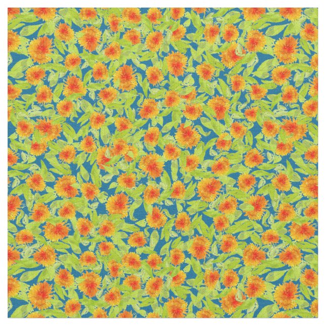 Tecido floral do teste padrão alaranjado feito sob (Detalhe)