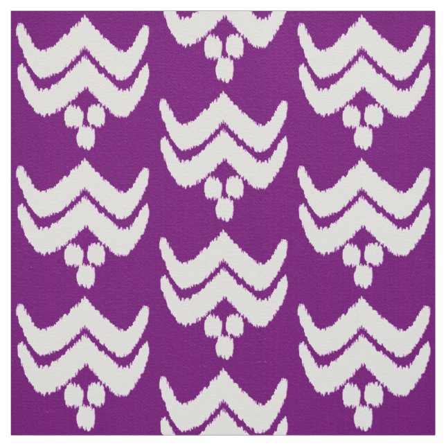 Tecido Floral estilizado de Ikat - roxo e branco amethyst (Modelo)