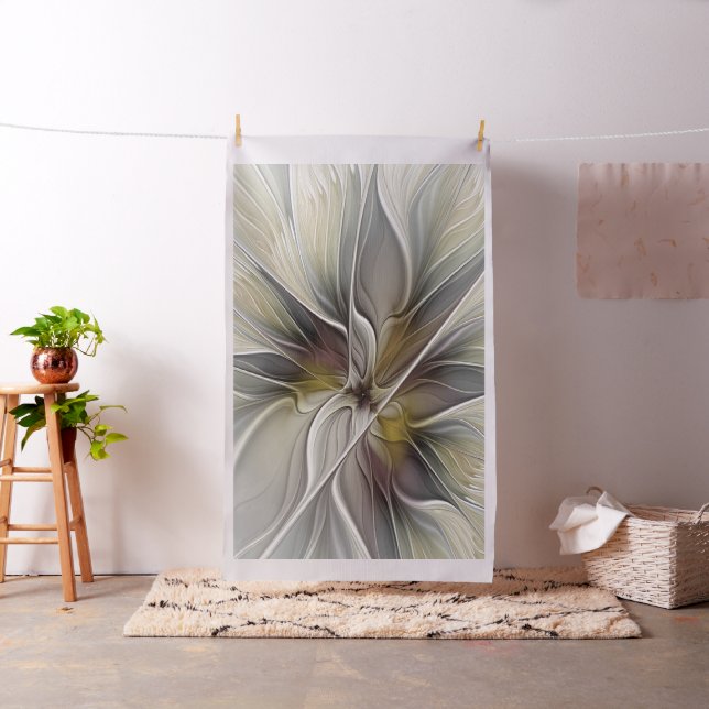 Tecido Floral Fractal, Fantasia Flor com Cores da Terra (In Situ)