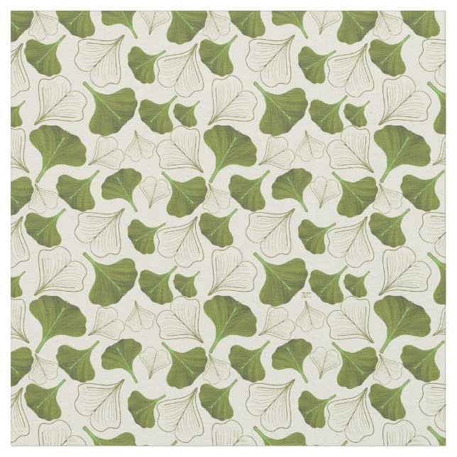 Tecido Floral Gingko Leaf Pattern (Detalhe)