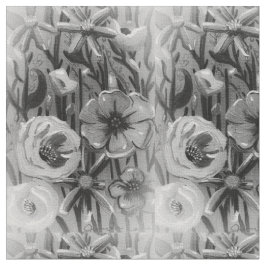 Tecido Floral Preto e Branco