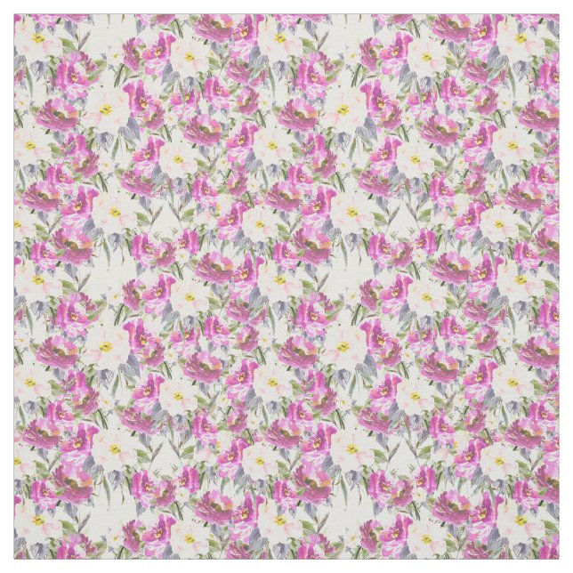 Tecido Floral Puro Rosa (Modelo)