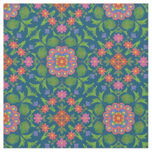 Tecido Floral Rangoli Padrão para Personalizar