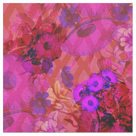 tecido floral retro magenta