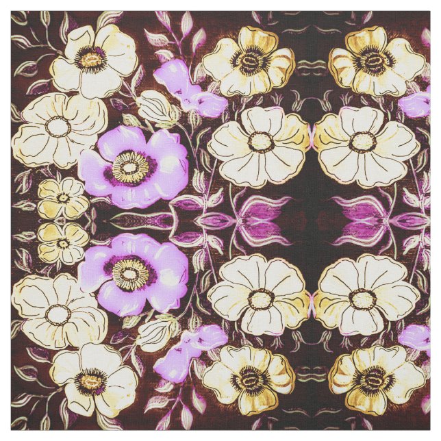Tecido Floral Rosa e Amarelo (Modelo)