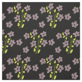 Tecido Floral Rosa E Preto Com Limão